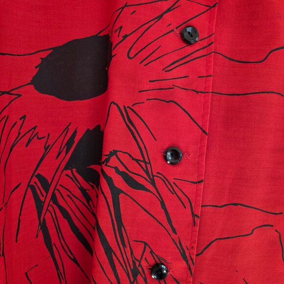 Vintage Abstract Red Button-Up Shirt - Picture 9 of 10
